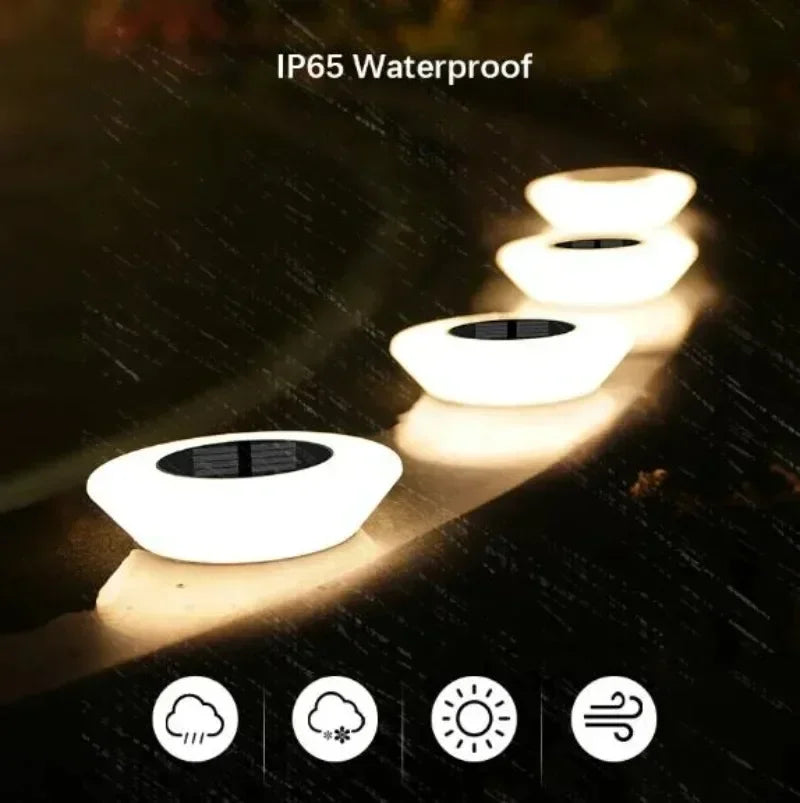 Waterproof Solar Garden Lights Outdoor Use Landscape Lighting for Driveway Lawn Walkway Base Light Solar Powered Garden Decor