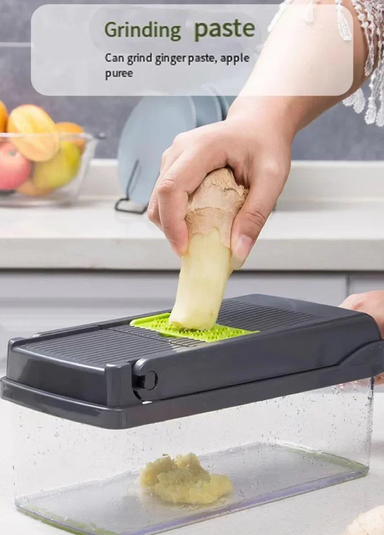 Pro-Series 16-in-1 Vegetable Chopper, Dewpeton Mandoline Slicer, Veggie Chopper, Food Chopper with Container, Vegetable Cutter