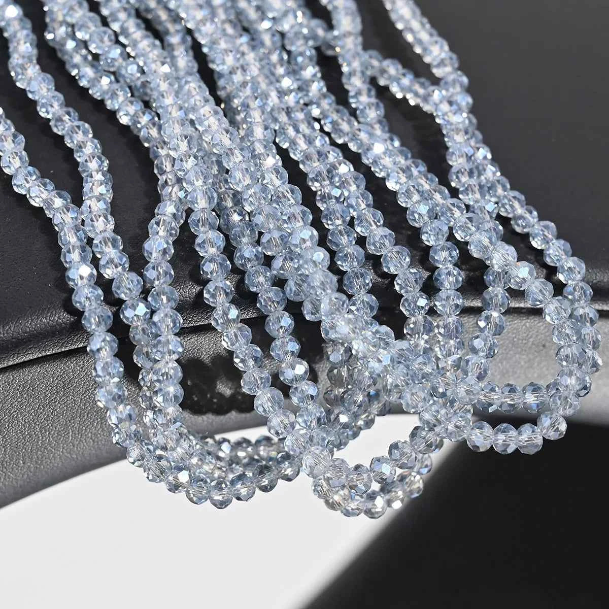 1 Strand 4MM Artificial Crystal Glass Beads Round AB Clear Faceted Loose Spacer Bead for Jewelry Making DIY Bracelet Necklace