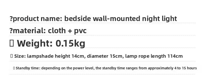 Wall-Mounted Night Light Hanging Bedside Lamp&Desk Light Essential Dorm Accessory for College Students' Upper Bunk Bed&Bedroom