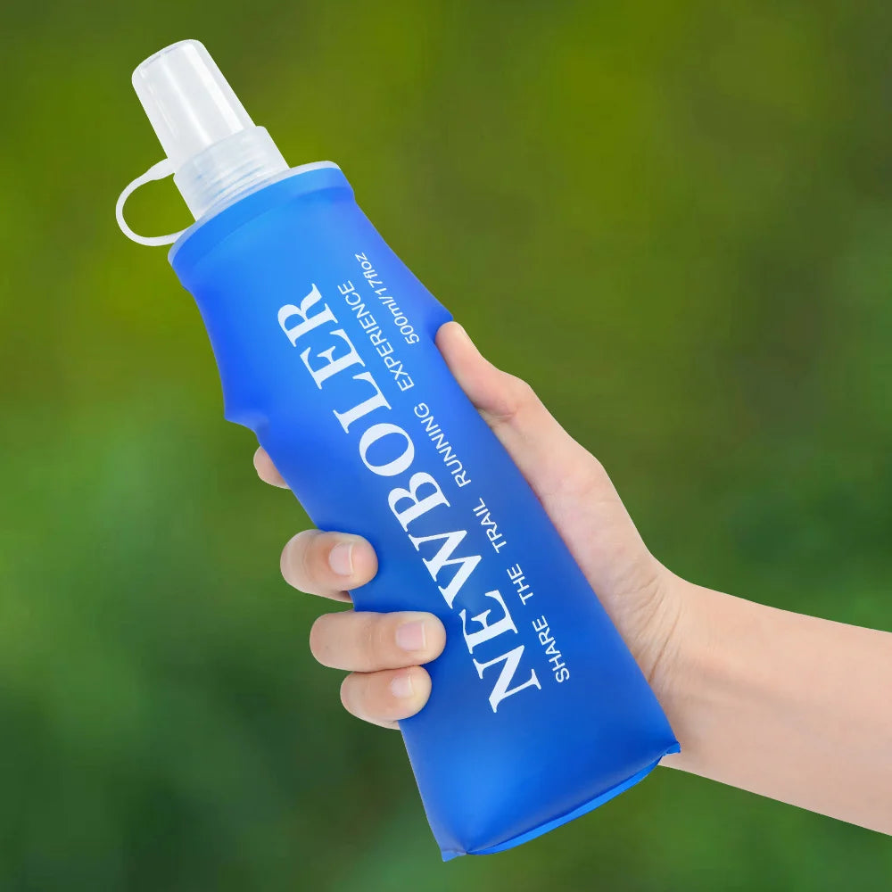 NEWBOLER 150ml 250ml 500ml Water Bottle TPU Folding Soft Flask Outdoor Sport Water Bag Collapsible Water Bottle Running Camping
