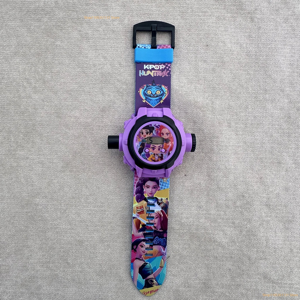 Kids Cartoon Projection Watch 24 Images Digital Electronic Wristwatch Multifunctional Toy Watch for Boys Girls Birthday Favors