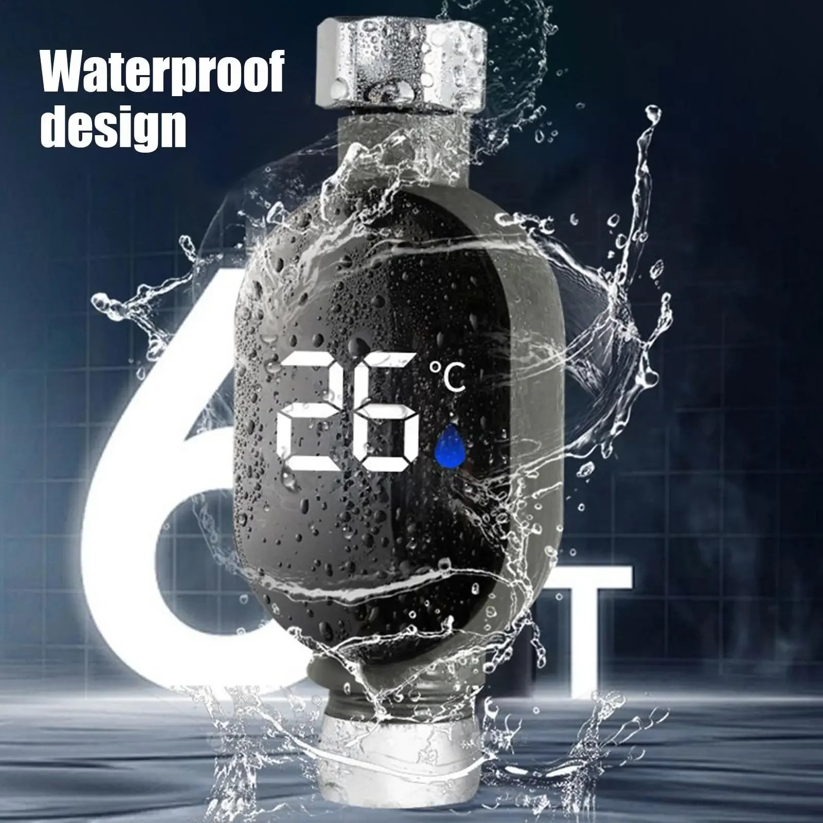 LED Digital Shower Temperature Gauge Waterproof Smart Monitor for Baby Bath Bathroom Accurate Safe Auto-shutoff Durable
