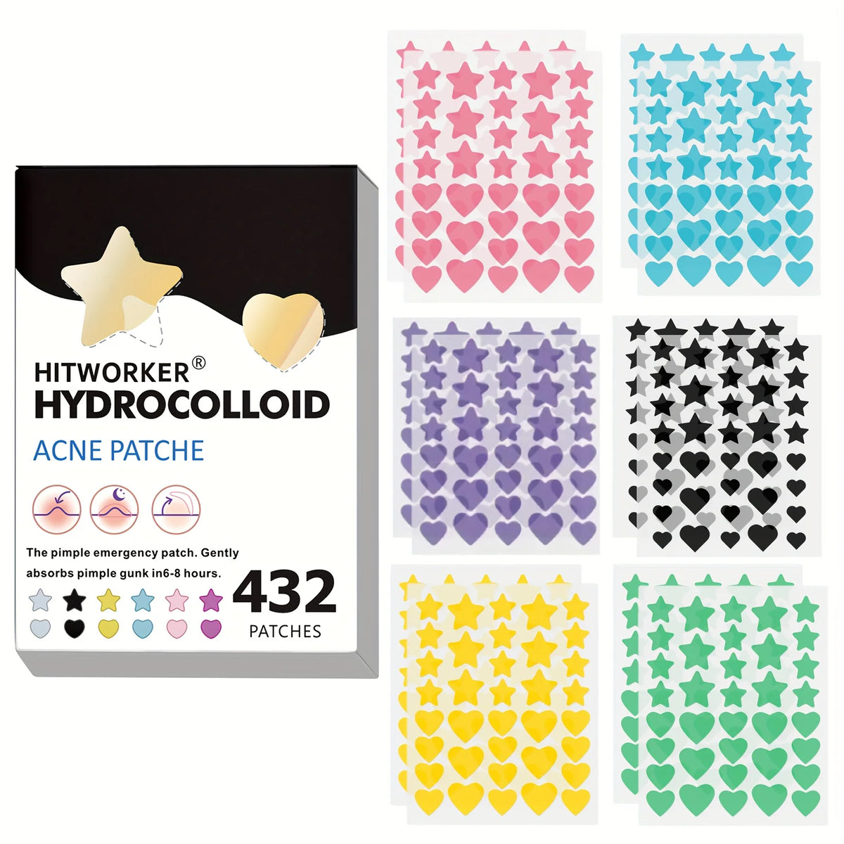 Colorful Star Pimple Patches – Cute Invisible Acne Stickers