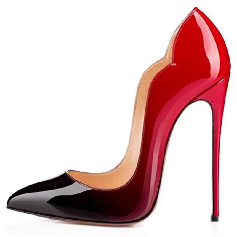 Pink sexy shallow mouth12cm super high heels for women with slim heels,high-end and versatile professional red sole single shoes