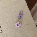 Sweet Colorful Jelly Flower Key Chain Color DIY Flower Cute Keychains Pendant Student Girls Resin Bag Pendant Keyring Jewelry