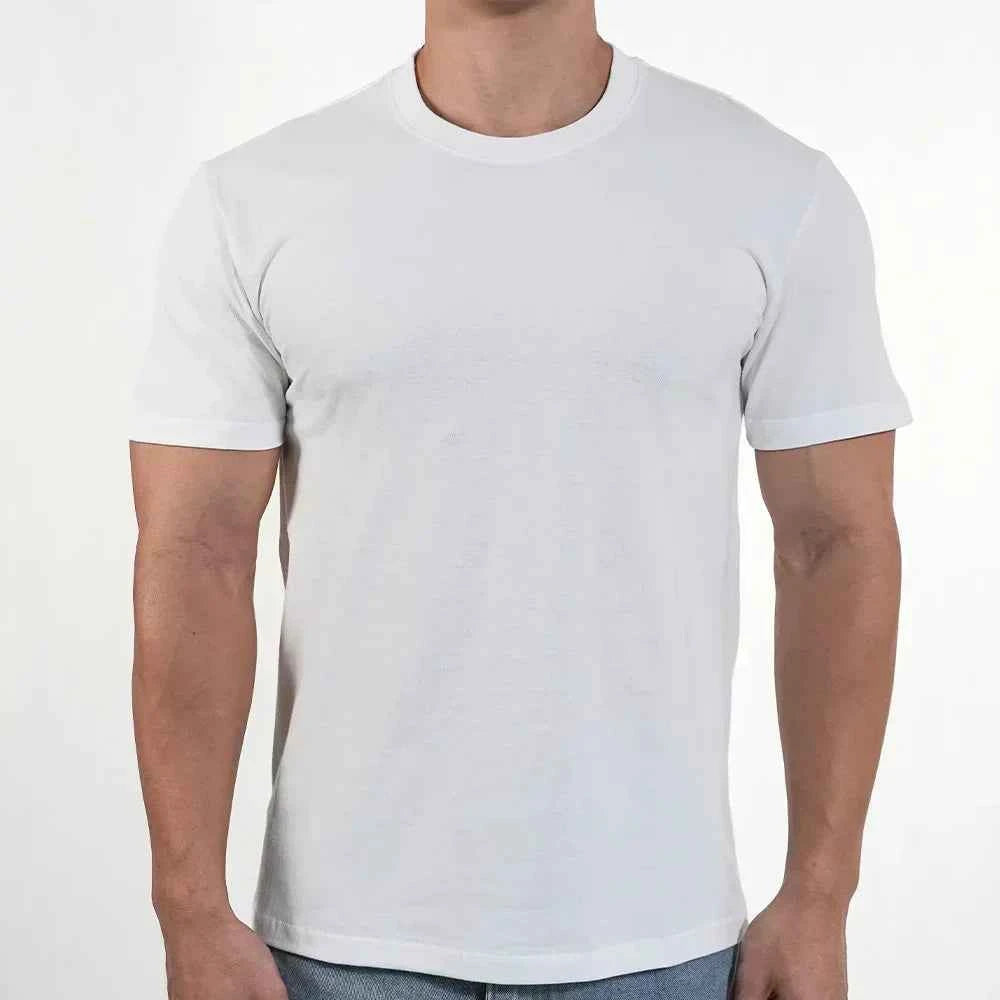 Men O-Neck T-shirt Polyester Thin Solid Color Fitness Muscle Joggers Bodybuilding Short Sleeved Tee Breathable Quick Dry tops