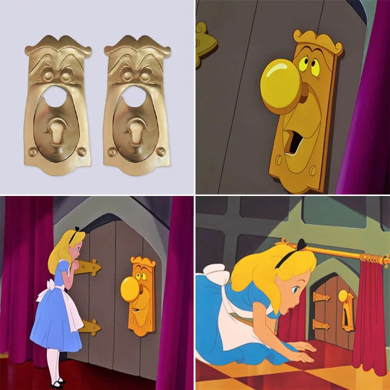 Magic Door Lock Handle Decorations Resin Cartoon Style Home Decor Irregular Shape  Resin Mural Art for Door Handles
