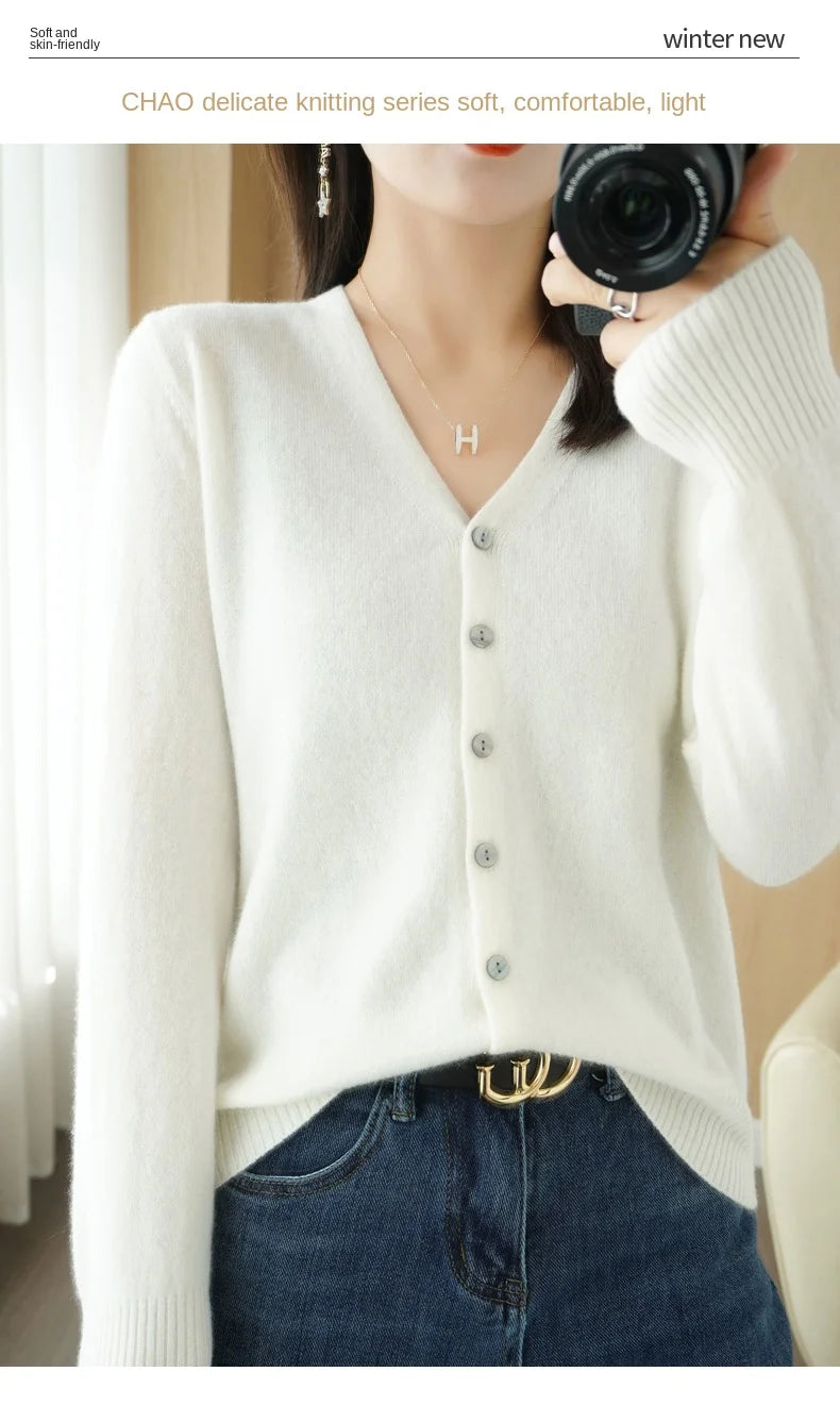 Women Cardigans 2025 Autumn Winter Single Breasted Knitwears Long Sleeve Warm Knit Cardigan Korean Fashion Spring casual Sweater