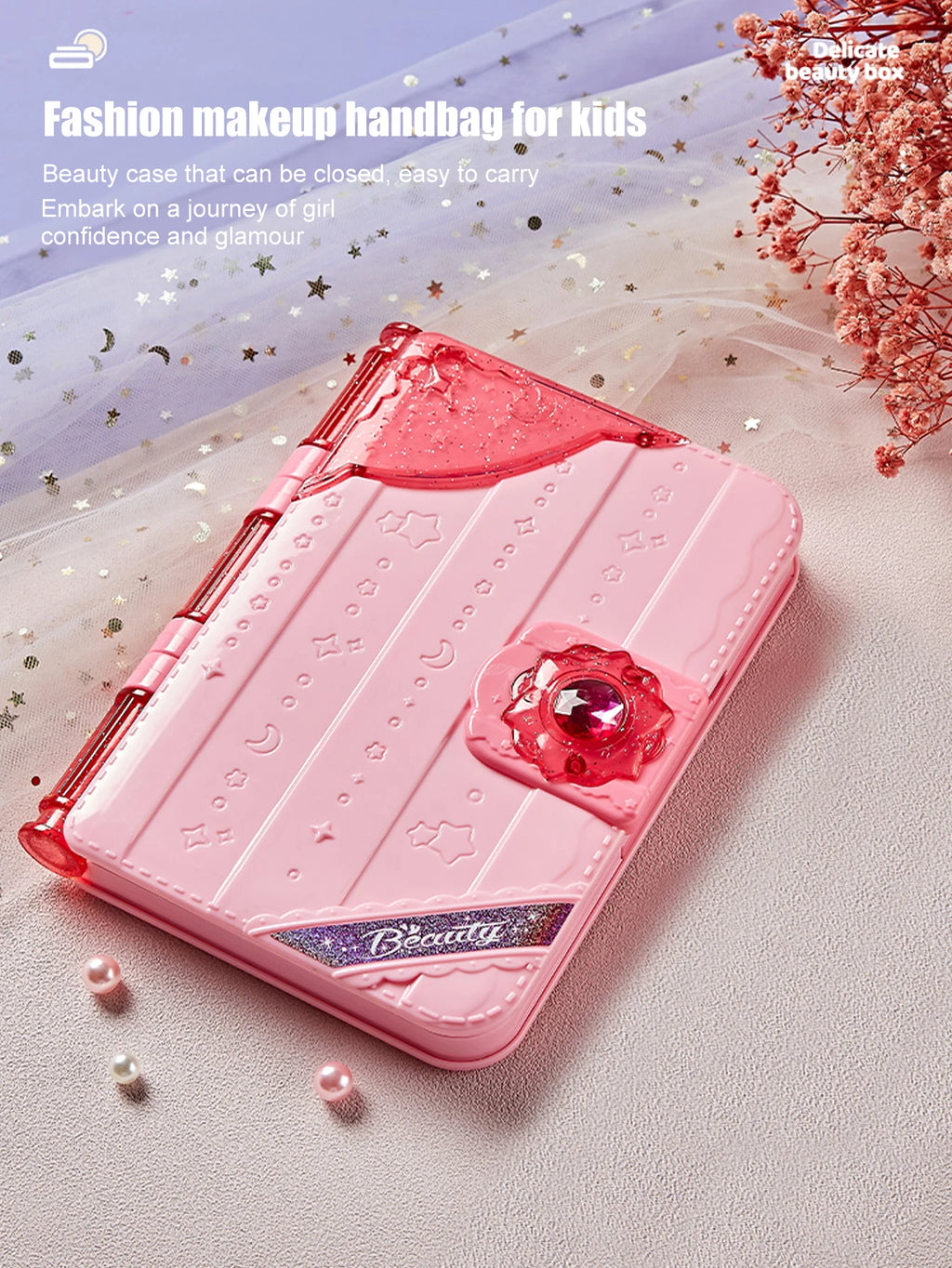 Kids Makeup Kit for Girl, Washable Play Make Up Toys Set with Mirror, Beauty Dress Up Set Toys for Age 3 4 5 6 7 8 9 10 11 12 Ye