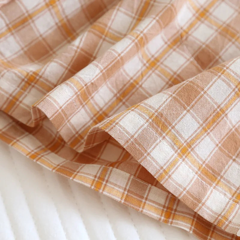 Summer Thin Loose Fit Women's Home Shorts Cotton Plaid Design Multi Colors Sleepwear Beach and Casual Wear Short Pants