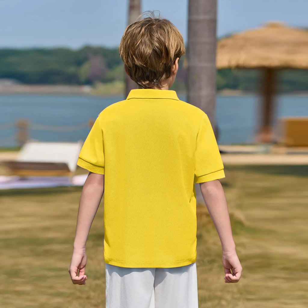 Polo Shirts Kids Basic Simple School Student Uniforms Class Uniforms Cultural Shirts Quick-Drying Turn-Down Collar for 6-11years