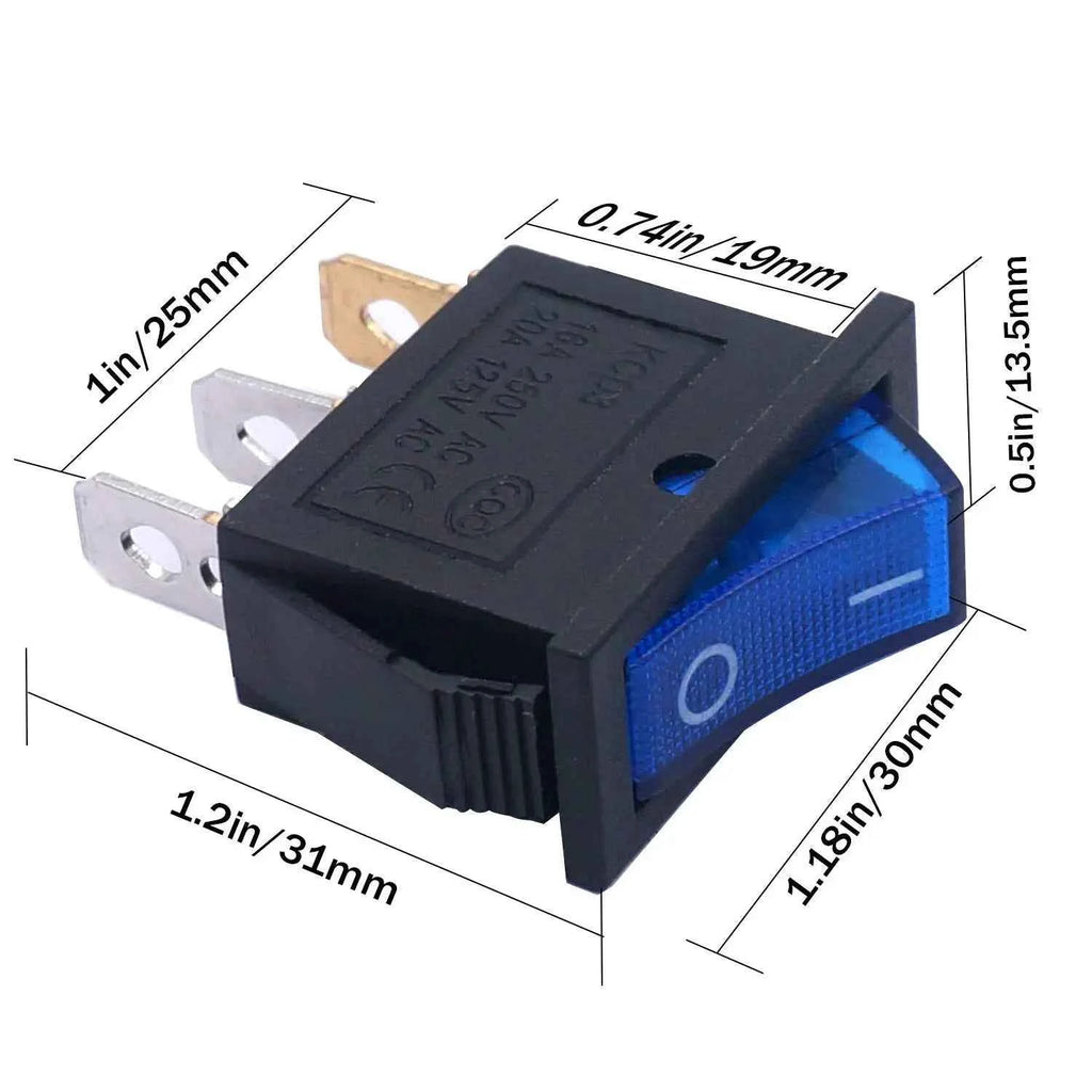 8/24Pcs AC 250V/15A 125V/20A Illuminated LED On/Off SPST 3 Pin 2 Position Mini Boat Rocker Toggle Switch Snap for Househould DIY