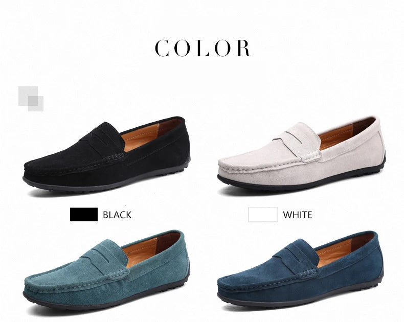 Men Casual Shoes Fashion Suede Leather Men Loafers High Quality Moccasins Slip On Men's Flats Lightweight Driving Shoes 38-47