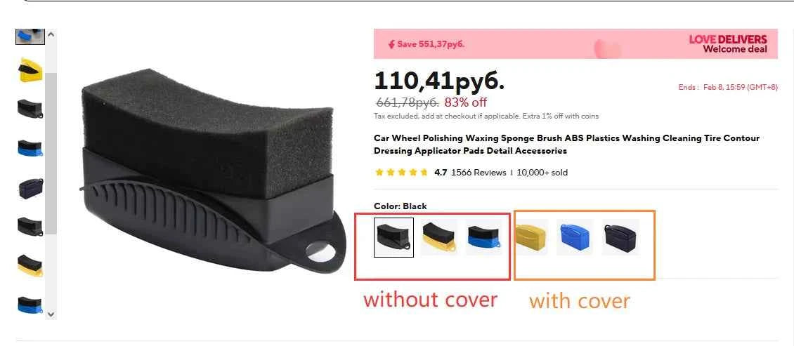 Car Wheel Polishing Waxing Sponge Brush ABS Plastics Washing Cleaning Tire Contour Dressing Applicator Pads Detail Accessories