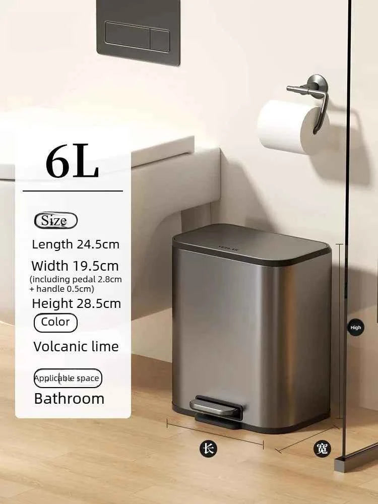 Kitchen Bin Large Large Capacity New Household Living Room Light Luxury High-grade Stainless Steel Italian Style Furniture