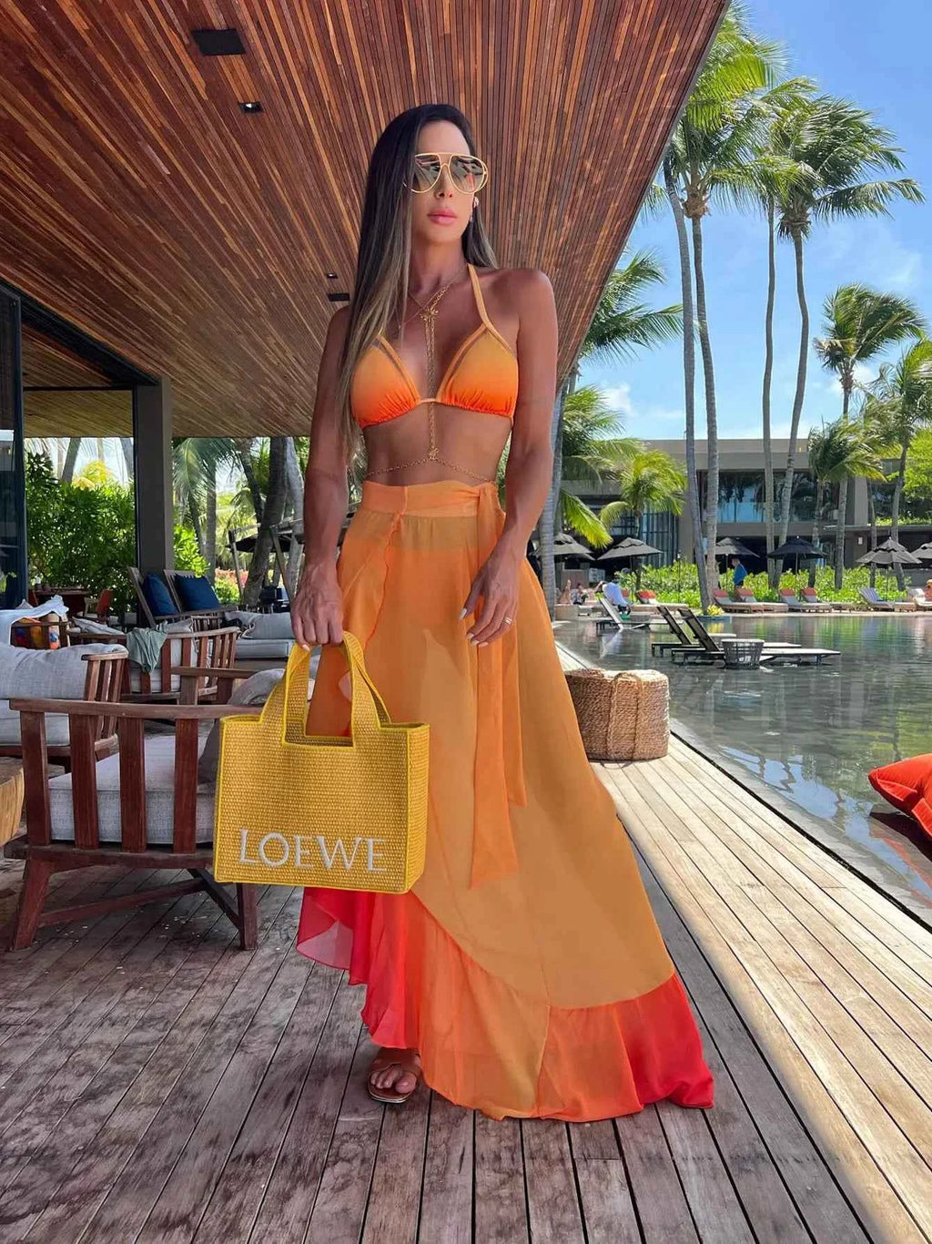 2026 New Sexy Women Three Piece Bikinis Set With Pants Bra See Through Beach Pants Swimsuit Summer Female Vacation Beachwear