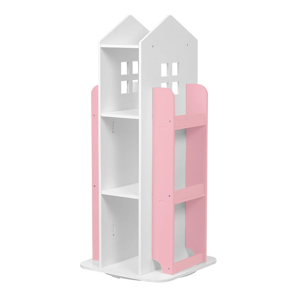 360° rotating bookshelf for children's room 3-layer house-shaped children's bookshelf floor-standing
