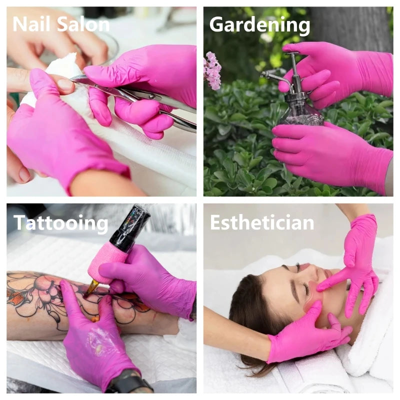 Fuchsia Nitrile Disposable Gloves – Powder & Latex Free