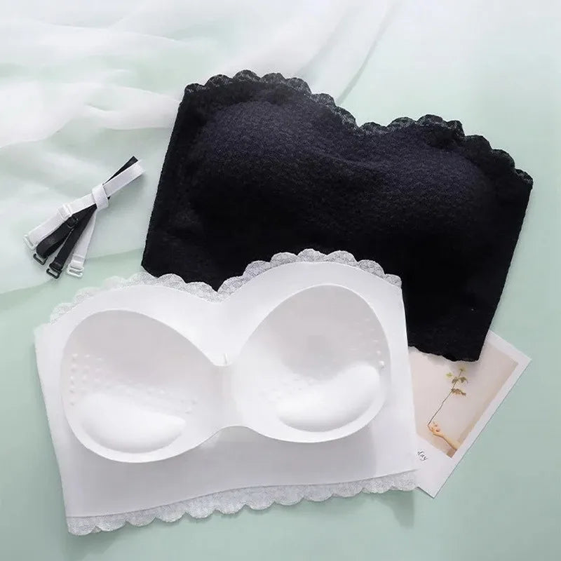 Sexy Invisible Bra Tube Tops Strapless Bras Seamless Bralette Wireless Wedding Brassiere Push Up Underwear Women Lingerie