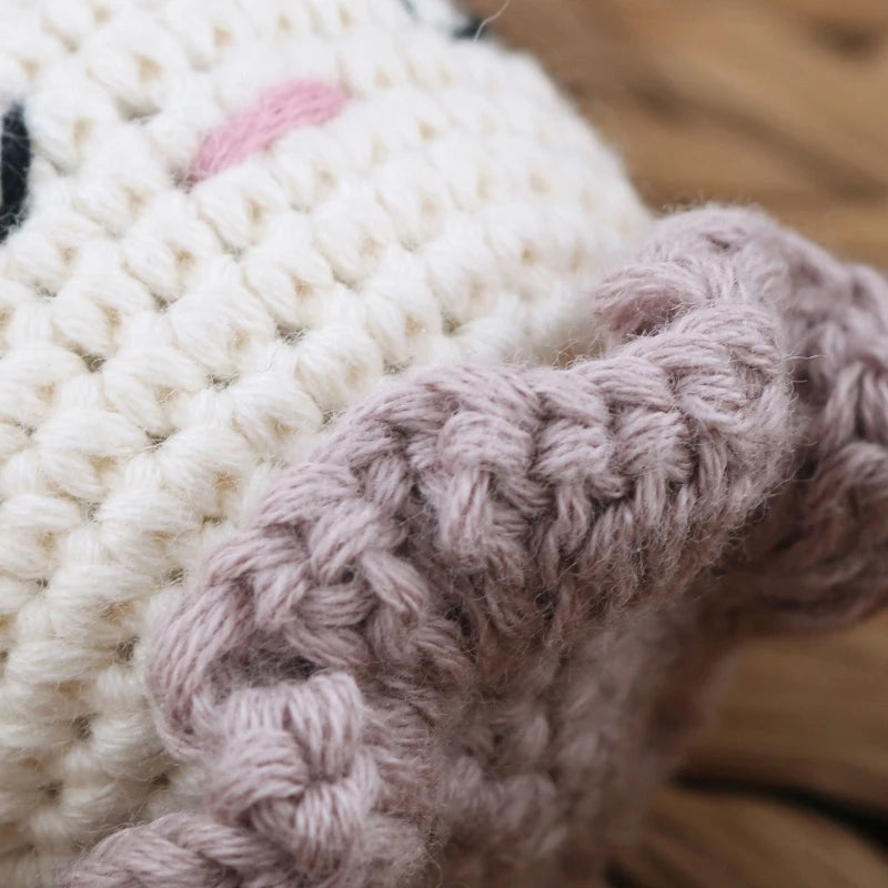 Crochet Animal Baby Pacifier Clip Accessories Handmade Knitted Bunny Teether Beads Newborn Nipple Clip Dummy Soother Holder Toy
