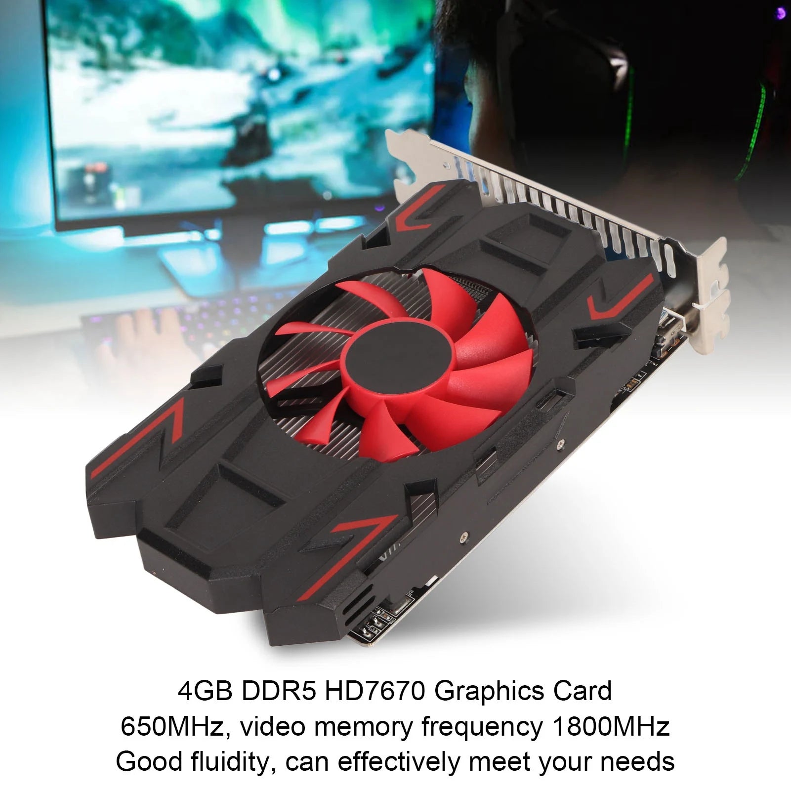 Gaming Graphics Card HD7670 4GB DDR5 128bit Support 2560x1600 Easy To Install Support DVI VGA Graphics Card for Multimedia
