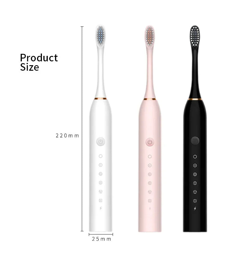 Electric Toothbrush Soft Bristles 6 Speed Automatic for Adults & Kids  Universal Smart Charging  All Ages Compatible