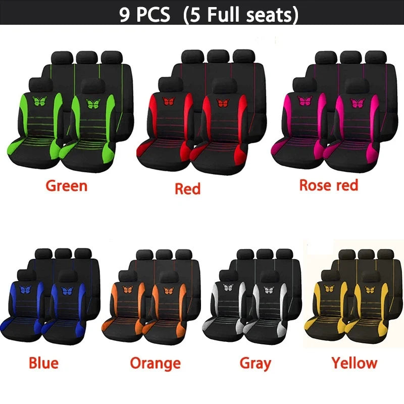 Vlinder Auto Stoelhoezen Universele Auto Seat Cover Autostoel Bescherming Covers Vrouwen Auto-interieur Accessoires (9 Kleuren)