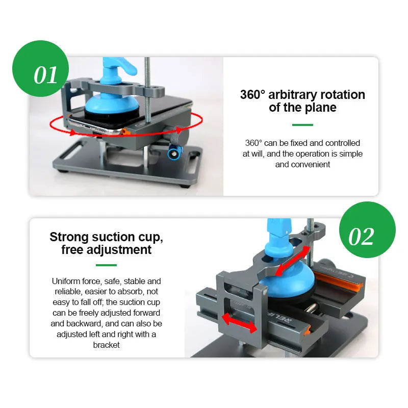 RELIFE RL-601SL Plus 2 in 1 Universal Mobile Phone Heating Free Screen Removal Separation Removal Mobile Phone Back Cover Clamp