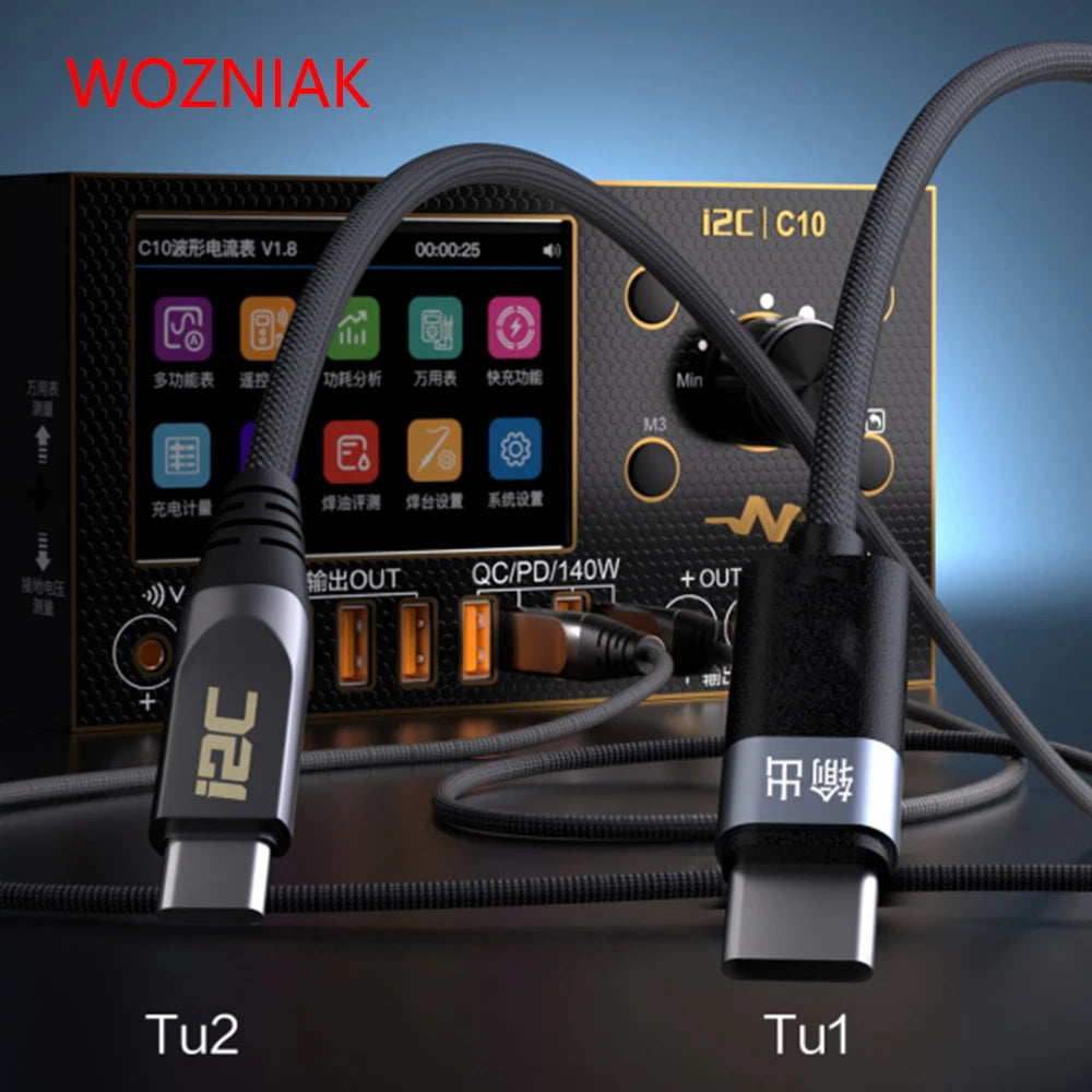 I2C Turbo TU1 TU2 1.2/1.8 Meters 65W 120W High Power Universal Flash Fast Charging Cable for IOS Android Mobile Phones Repair