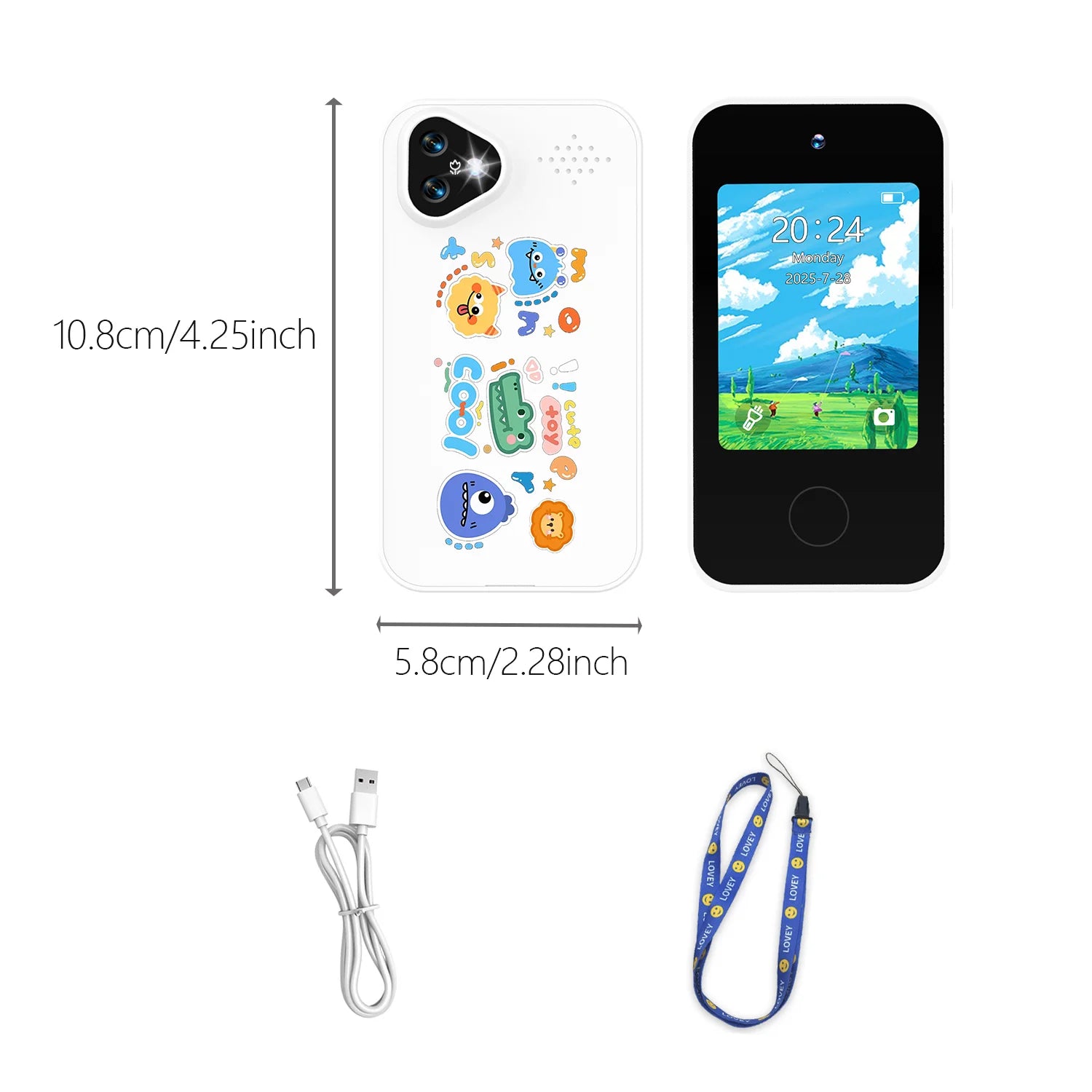 Kids Smartphone Toys, Kids Learning Toys with Dual Cameras, Kids Storytelling Phones, Early Childhood Educational Toys