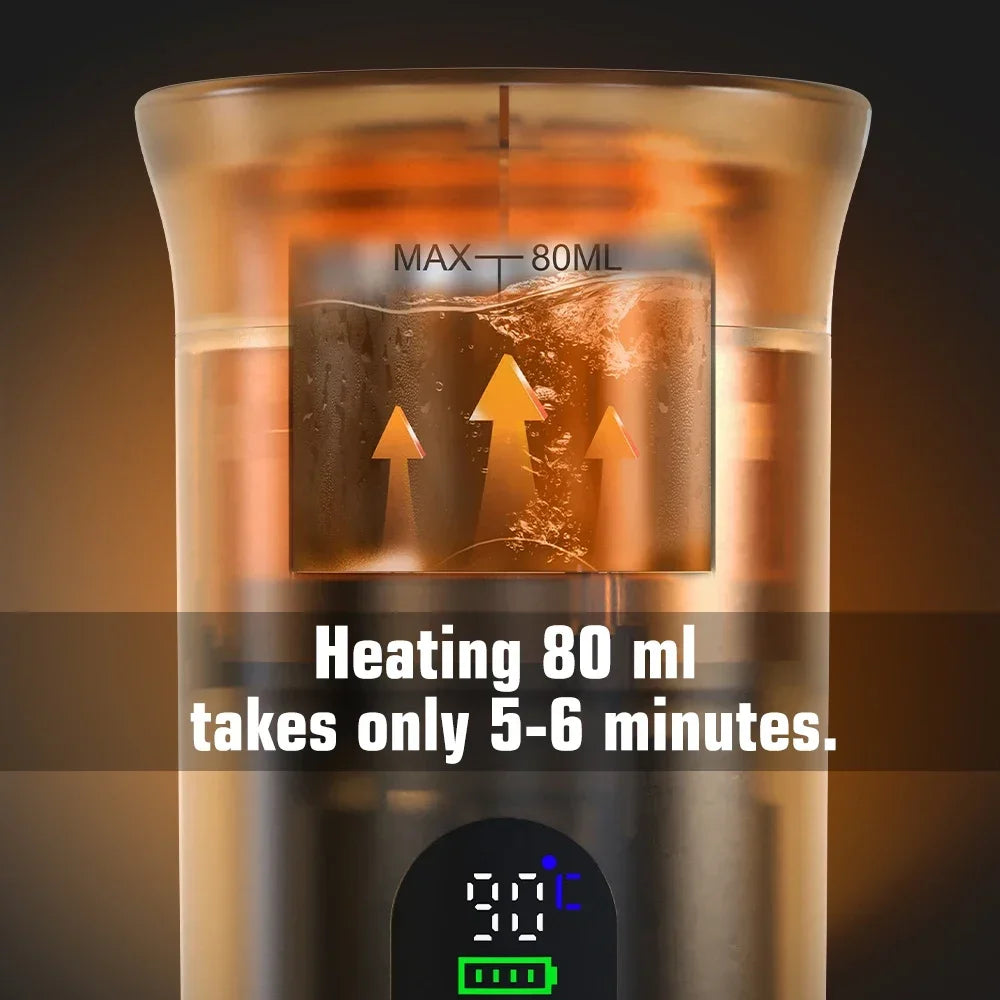 DENOKIN Portable Espresso Coffee Machine With Digital Display 3-in-1 Capsule Coffee Maker for Car & Home Camping Coffee Maker