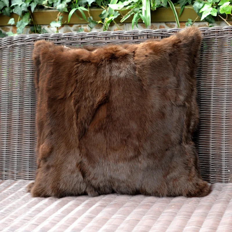 Soft and Warm Real Rabbit Fur Patchwork Pillow Case, Free Shipping, CX-D-17, Free Shipping