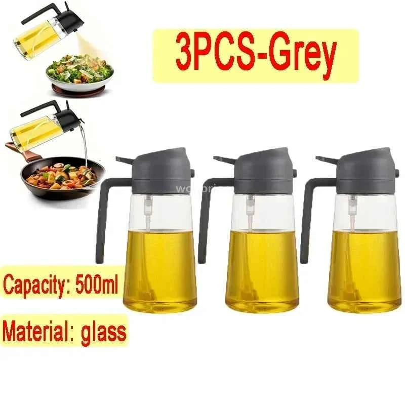Dual Purpose Glass Oil Bottle Kitchen Spray Oil Sprayer Bottle Kitchen Oils Spray Can Leakproof Oil Spray Bottle Household