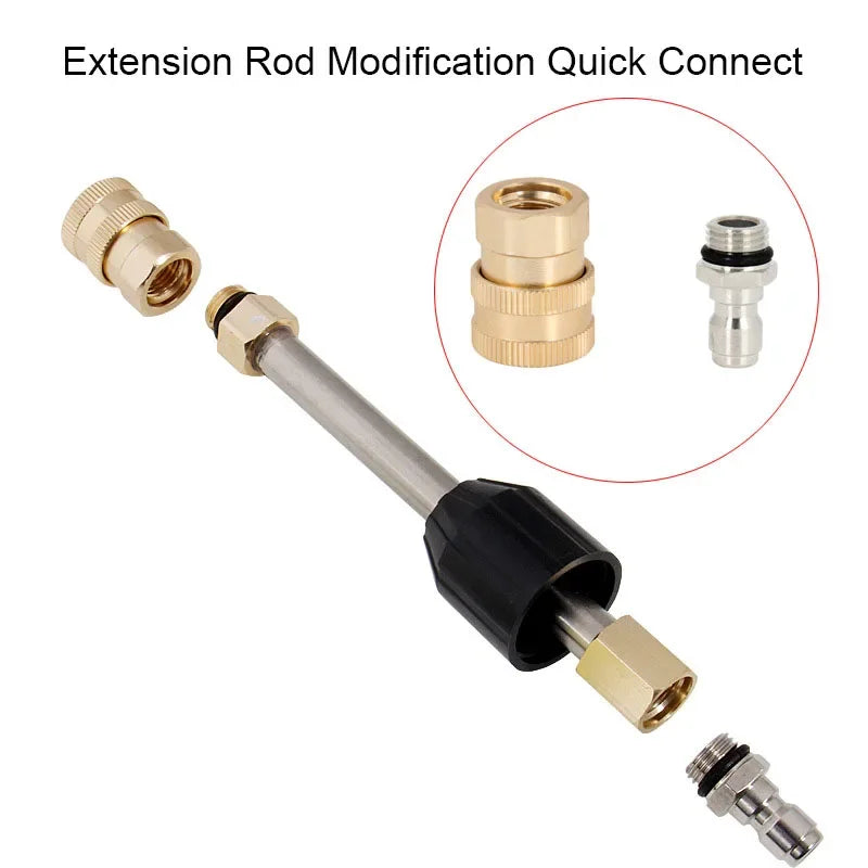 High Pressure Washer 1/4 Quick Connector Water Gun Nozzle Union Quick Plug Foam Kettle Changeover Quick Connect Accessories
