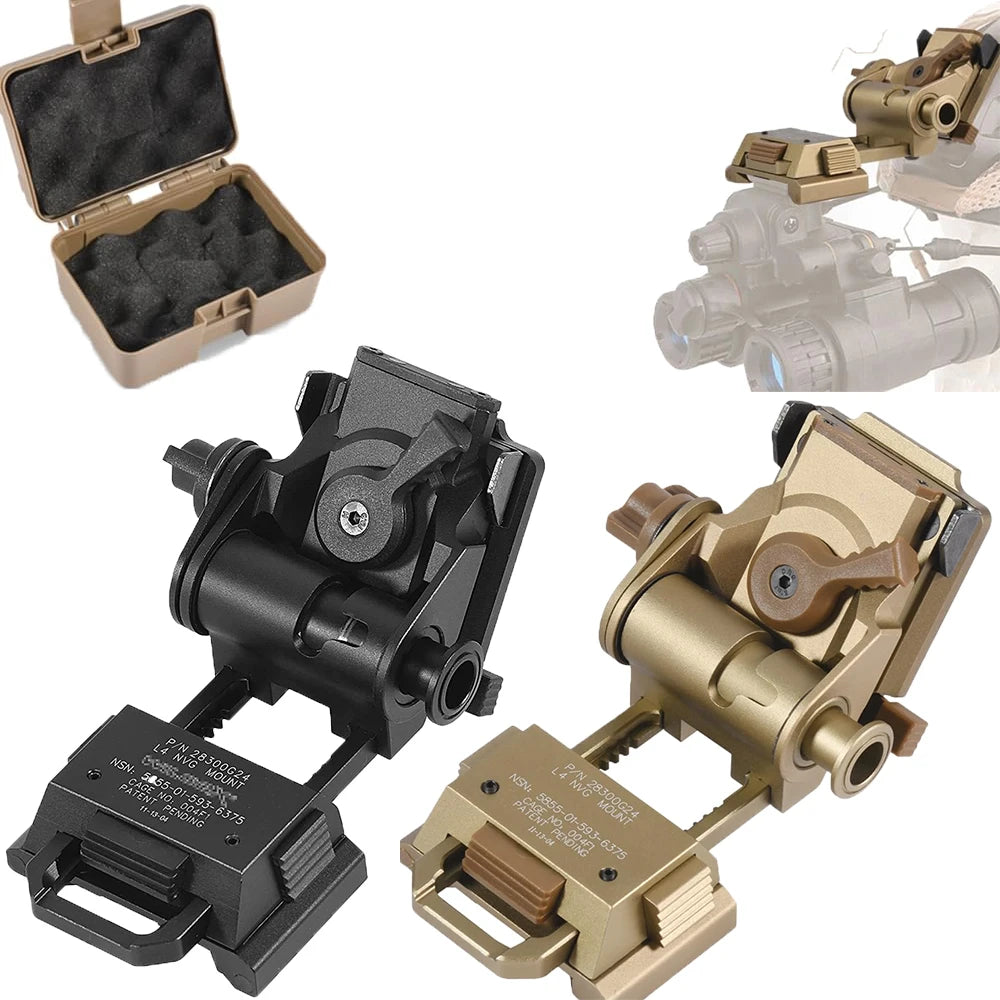 BOOIU New L4G24 NVG Tactical Helmet Mount Metal/Nylon Holder Bracket For PVS15/18  Goggles Night Vision Stent Helmet Accessories