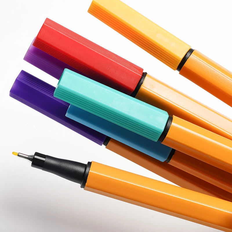 6-24Pcs Colorful Fine Liner Marker Drawing Painting Sketch Manga Micron Fineliner Pen School Office Stationery Art Supplies