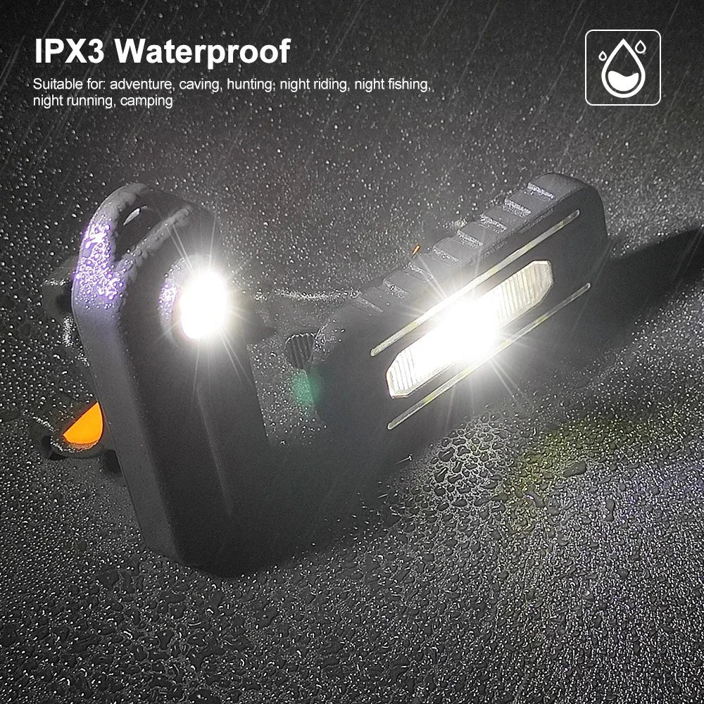 USB Recharge LED Flashlight Work Light Keychain Flashlight for Police Shoulder Clip Lights Warning Flashing Light Outdoor Lamp