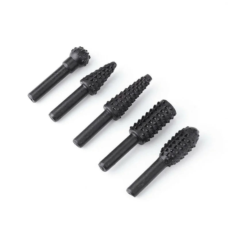 5Pcs Woodworking Tools Electric Rotary Files Wooden Files Carving Knives Tea Trays Root Carving Polishing Heads Hardware Tools