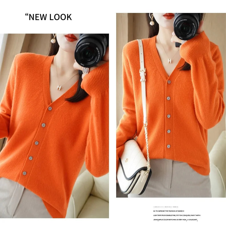Women Cardigans 2025 Autumn Winter Single Breasted Knitwears Long Sleeve Warm Knit Cardigan Korean Fashion Spring casual Sweater