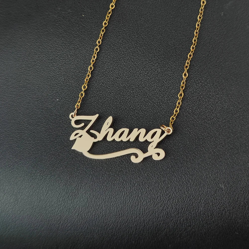 Customized Name Necklaces Personalised for Women Stainless Steel Personalized Necklace Letter Heart Butterfly Pendant Jewelry
