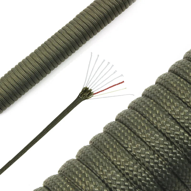 10 Strand Multifunctional Paracord 650 Military 4mm Parachute Camping Survival With Fishing Line Copper Wire
