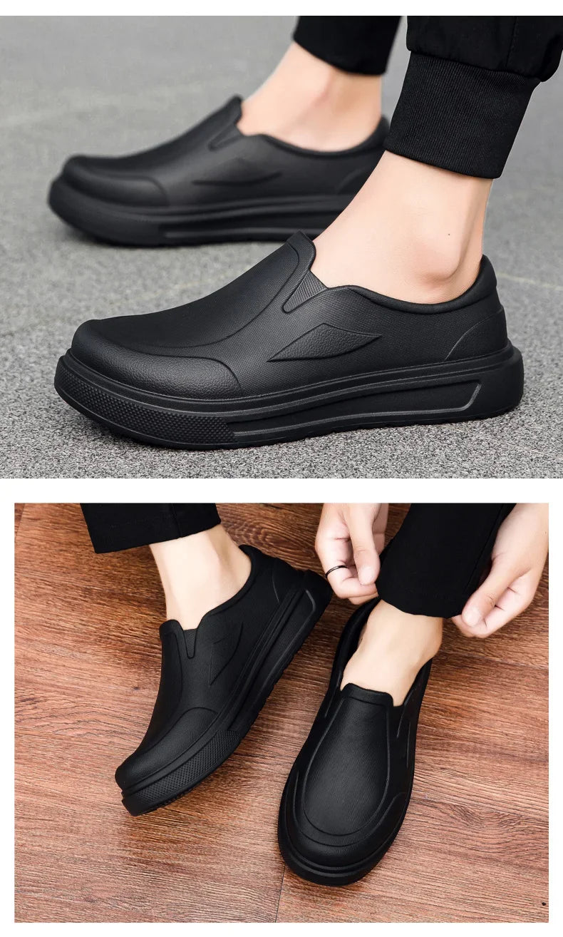 Men's Chef Shoes Anti Slip Oil Resistant Dirt Resistant Kitchen Shoes Work Shoes Quick Drying Rain Shoes Large Size Breath Clogs