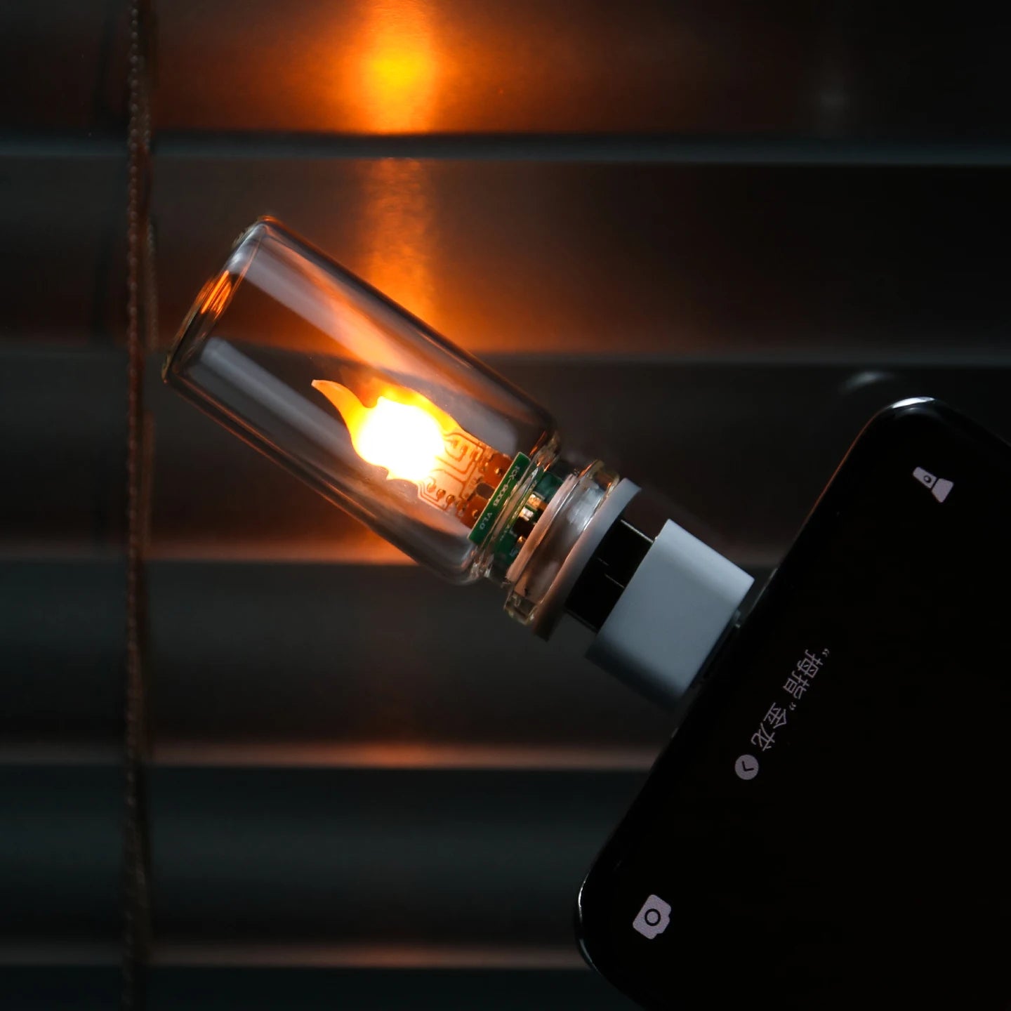 USB Flame Flickering LED Frosted Clear Glass Candle Night Light Simulated Flame for Car Home Room Laptop PC Festival Decoration