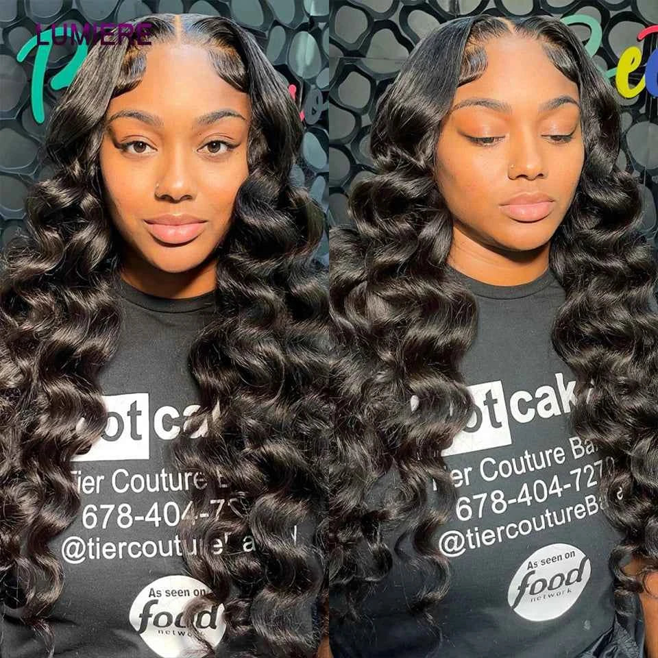 Loose Deep Wave Bundle With Closure Frontal HD Transparent Lace And Closure Virgin Raw Curly Human Hair Bundle Deal Hair Extensi