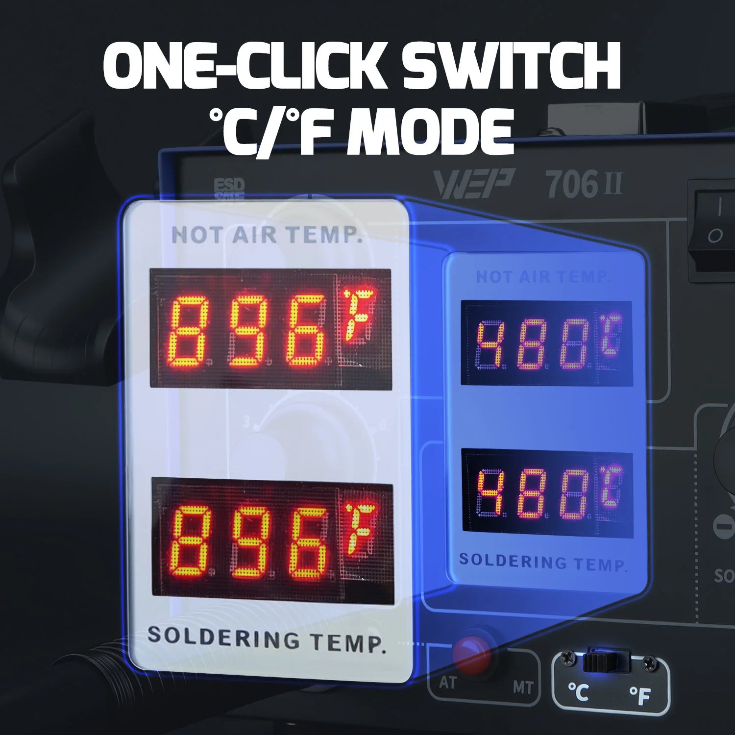 WEP 706-II T12 Soldering Station With Hot Air Gun Air Pump Welding Iron  2-in-1 Desoldering Reowrk Station PCB SMD Repair Tool