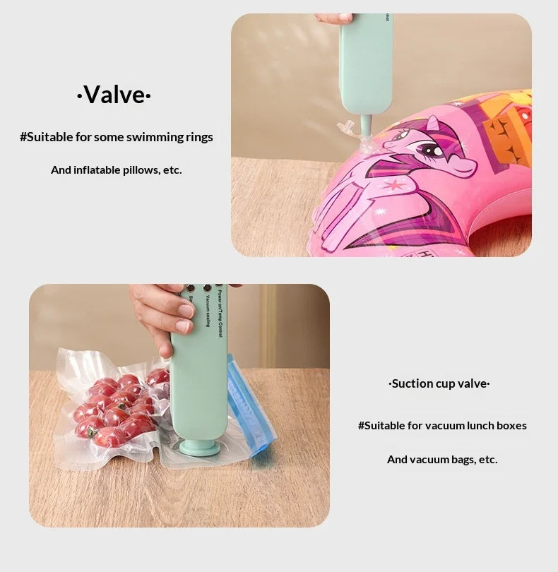 HOMEFISH Mini Wireless Rechargeable Vacuum Sealing Machine Household Food Bag Plastic Sealing Kitchen Packaging Device