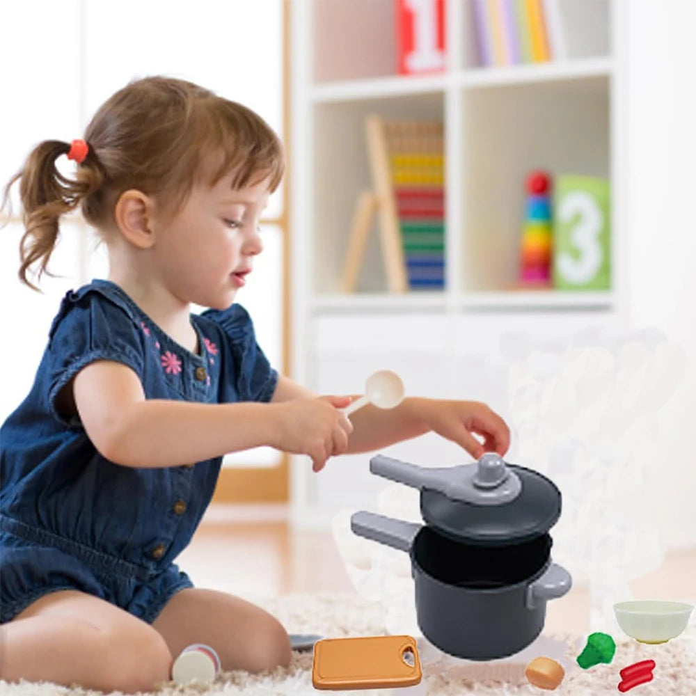 Kids Kitchen Toys Set 92/69/59 PCS Play Food with Pots Pans & Utensils Small Pretend Cooking Toys for Toddlers Girls Boys Gift