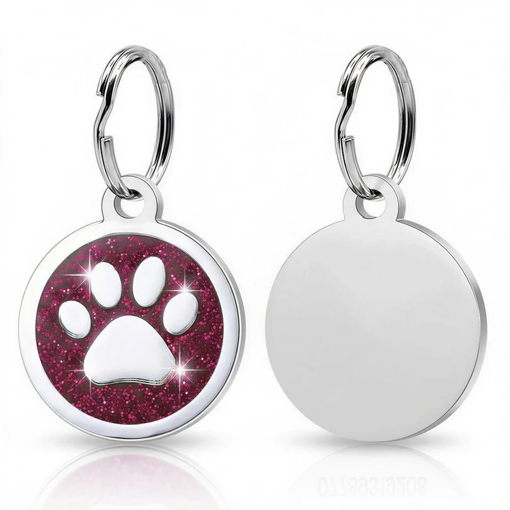 Rose Tag 1Pcs Color Engraved Pet ID Tags – Personalized Dog and Cat Name Plate