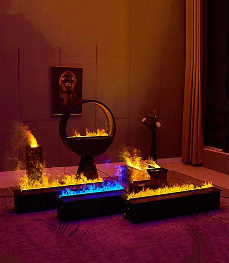 Water Electric Fireplace 3D Mist Fireplace Embedded Realistic Mist Flame Remote Control APP Interior Decoration Steam Fireplace